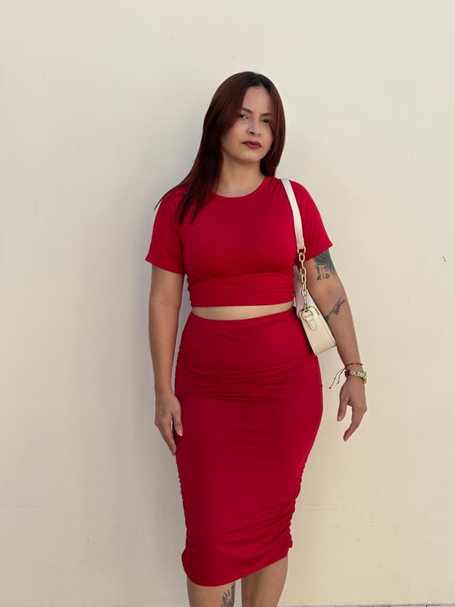 Conjunto Lariê vermelho 